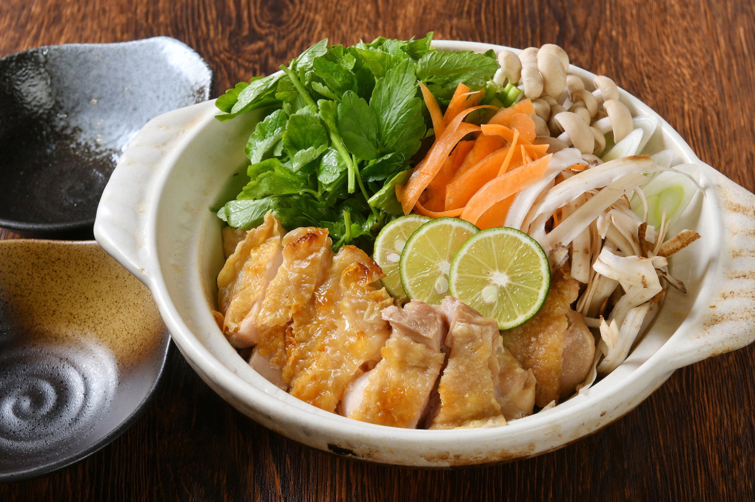 和芹と若鶏の柚子味噌アロマ鍋